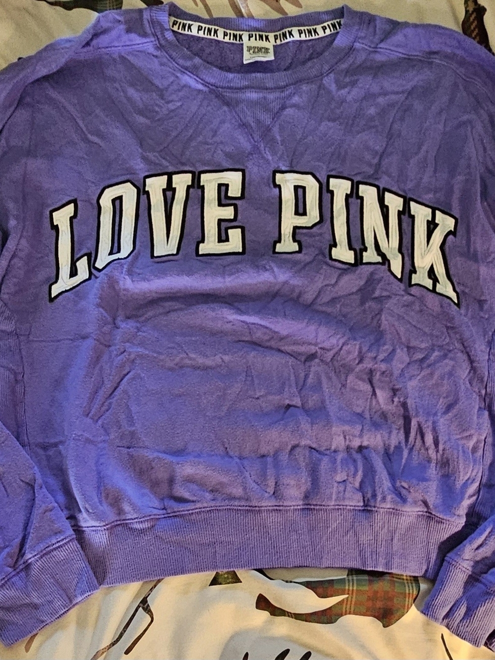 Victoria's Secret PINK Lavender Fleece-Lined Crewneck Sweatshirt